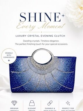 SHINE EVERY MOMENT ELEGANT ENCRUSTED EVENING CLUTCH